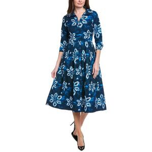 Samantha Sung Womens Audrey 4 Shirtdress, Blue